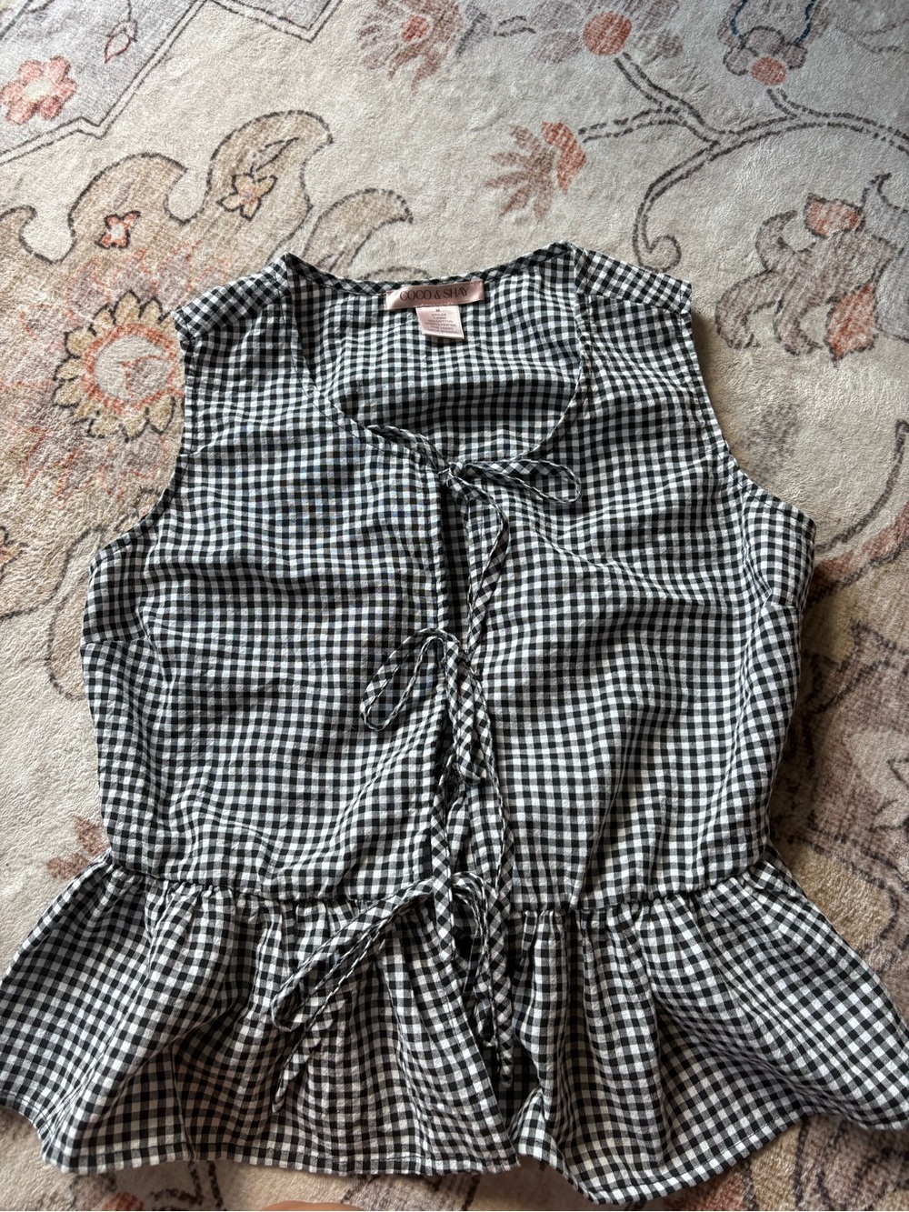 Coco & Shay Gingham Peplum Dress Medium